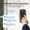 Solity No-Hub Smart Digital Door Lock, Designed in Korea, Keyless Entry, Wi-Fi, Remote Control, Touchscreen Keypad, Auto Lock, IP54 Waterproof GT10BK Biometric (GT10BK_ORB)