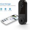 Wireless 1080p Video Doorbell Camera, AI Human Detection, Live View, 2-Way Audio Included Chime, Night Vision, 2.4G Wi-Fi, Cloud Storage, Indoor/Outdoor Surveillance Cam (Black)