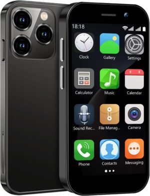 Mini Phone 4G Unlocked World's Smallest Mini Smartphone 3.0'' Touch Screen Compact Mobile Phone for Kids & Students 2000mAh Battery Cell Phone with Dual SIM Quad Core Face ID GPS 2GB+16GB Black