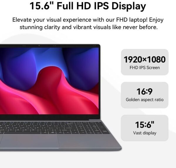 Windows 11 Slim Student Laptop: 15.6" Full HD | 512GB SSD | 12GB DDR4 RAM | Intel Jasper Lake N5095 | Numeric Keypad | Wi-Fi 6 | AMD Radeon Graphics | Business and Fun (2024)