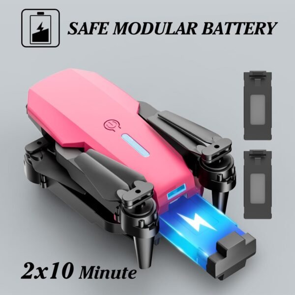 Drone with Camera 1080P for Kids Foldable Mini Drone for Kids Adults Beginners Boys Toys One Key Take Off/Landing Turn Over Gifts for Boys Pink