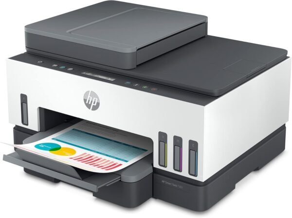 HP Smart -Tank 7301 Wireless All-in-One Cartridge-free Ink Printer, up to 2 years of ink included, mobile print, scan, copy, automatic document feeder (28B70A), Gray