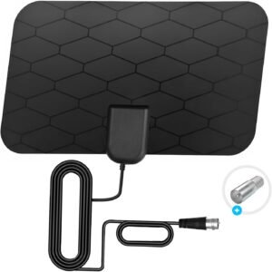Digital TV Antenna for Smart TV,360°Reception,Support 4K 1080p Smart Television,Detachable Signal Amplifier-Signal Booster-HDTV Antenna 10ft Coaxial HDTV Cable, Portable Antenna Indoor