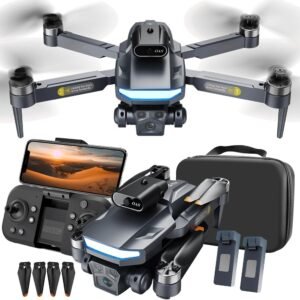 Drone with Camera 4k HD FPV Foldable Drone for Beginners, Quadcopter with Voice Gesture Control, One Key Take Off/Land, Optical Flow Positioning, 360° Flip, Waypoint Fly,2 Batteries