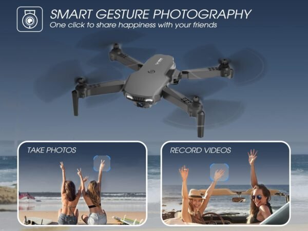 NEHEME NH525 Foldable Drones with 1080P HD Camera for Adults, RC Quadcopter WiFi FPV Live Video, Altitude Hold, Headless Mode, One Key Take Off Kids or Beginners 2 Batteries, Upgraded Version