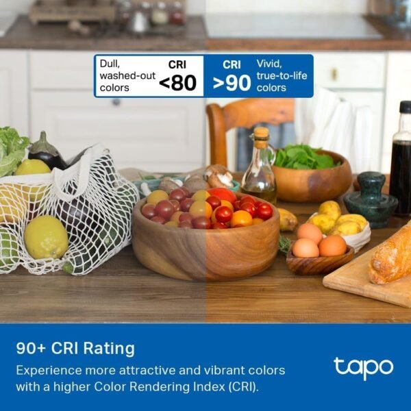 Tapo TP-Link Smart Light Bulbs, 1100 Lumens High Brightness(75W Equivalent), Matter-Certified, 16M Colors RGBW LED Bulb, Dimmable, CRI>90, Voice Control w/Siri, Alexa & Google Home, A19 E26 L535E