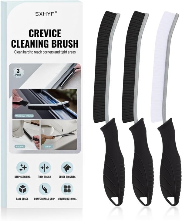 SXhyf Cleaning Brush - Hard Bristle Crevice Cleaning Brush, Multifunctional Gap Scrub Brush, Home Essentials, Bathroom Cleaner Tools for Household Use, Kitchen, Window, Faucets, Toilet, Grout, Car