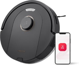 roborock Q5 Pro Robot Vacuum and Mop Combo, 5500Pa Powerful Suction, DuoRoller Brush, LiDAR Navigation, 3D Mapping, Robotic Cleaner for Dirt, Floors, Pet Hair, 240min Runtime, Smart No-Go Zone, Black
