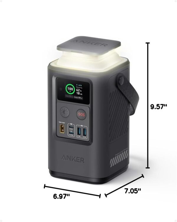Anker Power Bank Power Station 60,000mAh,Portable Outdoor Generator 87W with Smart Digital Display, Retractable Auto Lighting and SOS Mode, Home Backup(PowerCore Reserve 192Wh) for Travel, Camping