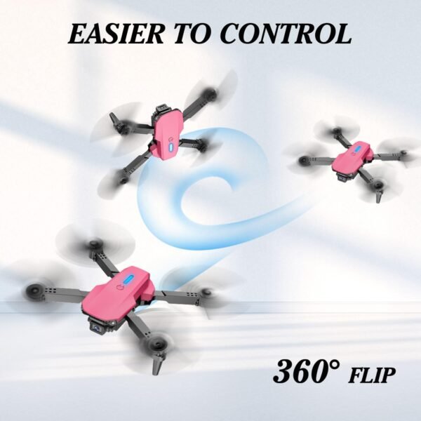 Drone with Camera 1080P for Kids Foldable Mini Drone for Kids Adults Beginners Boys Toys One Key Take Off/Landing Turn Over Gifts for Boys Pink