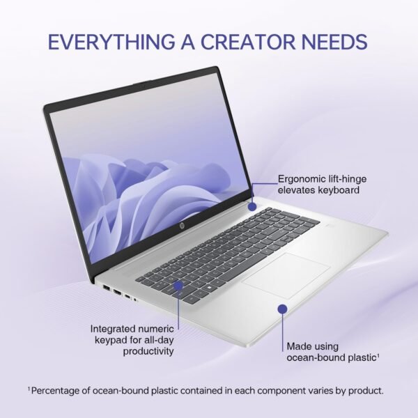 HP 17t Performance Business Laptop, 17.3" FHD, Intel Core i7-1355U, 64GB RAM, 4TB SSD, Fingerprint Reader, HDMI, SuperSpeed USB, Wi-Fi 6, Backlit Keyboard, Windows 11 Pro, Silver