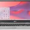 ASUS Chromebook CX1, 15.6" FHD NanoEdge Display, Intel Celeron N4500 Processor, 64GB eMMC Storage, 8GB RAM, ChromeOS, Transparent Silver, CX1500CKA-AS84F