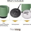 Nextmug - Temperature-Controlled, Self-Heating Coffee Mug (Sage - 14 oz.)