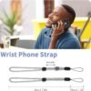 CACOE Phone Lanyard 2 Pcs-1 Pcs Adjustable Neck Strap,1 Pcs Wrist Strap,2 Pcs Pads,Universal Crossbody Multifuctional Cell Phone Lanyards Compatible with Most Smartphones(Gray)