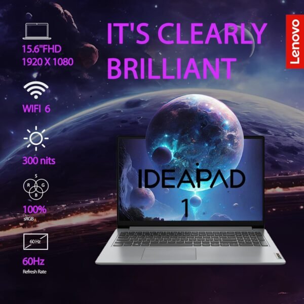 Lenovo Essential Laptop | Ideapad 1i | 12GB RAM | 15.6" FHD Display | 512GB PCIe+128GB eMMc Storage | 1 Yr Office 365 + Lenovo ADP | Intel Dual-Cores Processor | HDMI | Wi-Fi 6 | Win 11 Home | Gray