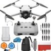 DJI Mini 4 Pro Drone with RC-N2 Remote (No Screen) Remote Control Bundle Kit Camera Drone Bundle, with 128 GB SD, 3.0 USB Card Reader, Landing Pad, Backpack and More
