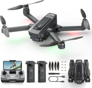 Drone with Camera for Kids 1080P FPV Drones for Adults with 5G Transmission, WeFone WF20 Foldable RC Quadcopter Small Dron Toys, Brushless Motor, Altitude Hold, 3D Flips, 2 Batteries