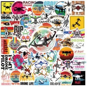 60 Pcs Drones Graffiti Aesthetics Waterproof Vinyl Stickers for Kids Girls Boys Teens Adults for Water Bottles Laptop Suitcase for Birthday Party Supplies Halloween Decoration Favors