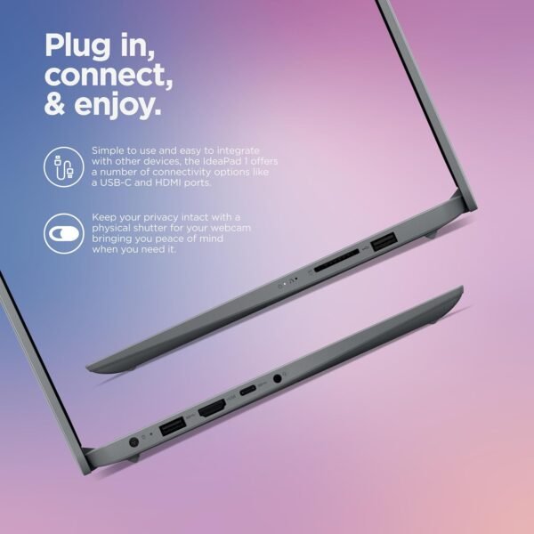 Lenovo IdeaPad 1 Student Laptop Computer, 15.6" FHD Display, Intel Dual Core Processor, 32GB DDR4 RAM, 1TB PCIe SSD, WiFi 6, Bluetooth 5.2, Type-C, Cloud Grey, Windows 11 Pro, Tichang
