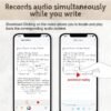 3in1 Digital Smart Pen, Smartpen Writing Set-Smart pens for Note Taking, Real-time Digital Synchronization Compatible for iOS and Android Smartphone, Smart Pen and Notebook and Writing pad