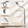 Led Desk Lamp for Home Office, Eye-Care Architect Light with Clamp, Smart Double Head Computer Monitor Table Clip Lamp, Adjustable Flexible Gooseneck, 25 Lighting Models, Task lamp, Black