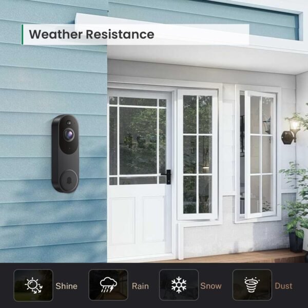 Smart Video Doorbell Camera Wireless, AI Human Detection and Instant Alerts, Night Vision, 2-Way Audio, Battery Powered, Cloud Storage Sold Seperately, 2.4G WiFi (Chime not Included)