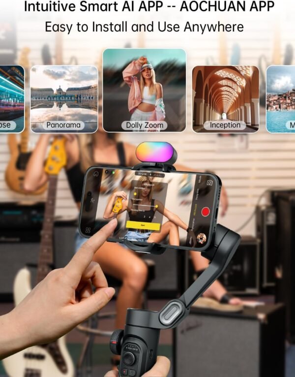 Gimbal Stabilizer Smartphone iPhone Video: iPhone Stabilizer Gimbal Smartphone Foldable 3-Axis Handheld Portable Android Gimbal TikTok YouTube Vlog Recording AOCHUAN Smart XE Series (Smart XE KIT)