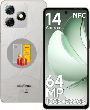 Ulefone Note 18 Pro Android 14 Smartphone, 12GB+256GB/2TB TF Unlocked Mobile Phone, Octa Core Smartphone, 64MP+50MP Dual Camera, 6.78" HD+/90Hz Screen, 5450mAh/18W, 4G Dual SIM/GPS/NFC- Grey