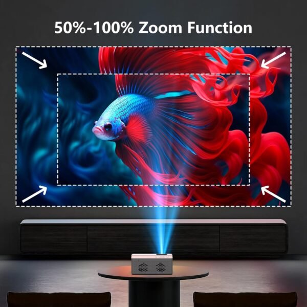【Netflix-Officially-Licensed】TMY Mini Projector with WiFi and bluetooth, 1080P Full HD Portable Projector, Movie Projector Compatible with TV Stick Smartphone/HDMI/USB, indoor & outdoor use