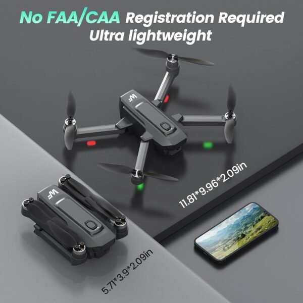 Drones with Camera for Adults 4k,WeFone WF30 GPS Follow Me Drone for Beginners Kids Foldable FPV RC Quadcopter, Return Home, Brushless Motor, 5G Transmission, 40 Mins Flight Time, 2 Batteries