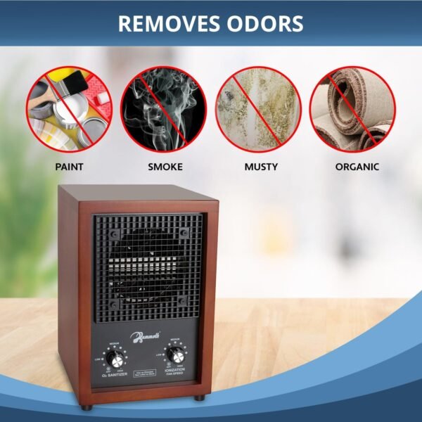 Mammoth Ion and Ozone Generator 3000 mg/hour, Adjustable up to 3,500 SqFt Ionizer & Deodorizer Ozone Odor Eliminator- Ozone Machine Wooden Design Ideal for Dust, Pollen, Pets & Smoke Smell