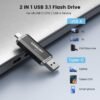 Vansuny 128GB Type C Flash Drive Upgraded 130MB/s USB 3.1 Flash Drive 2 in 1 OTG USB A + USB C Memory Stick with Keychain Dual Type C USB Thumb Drive for Android Smartphones, Tablets, MacBook, PC