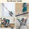Cordless Vacuum Cleaner, 550W 45KPA 60 Mins Runtime Vacuum Cleaners for Home with Smart Display, Stick Vacuum with Charging Dock Station Removable Battery, Handheld Vacuum for Pet Hair/Carpet/Floor