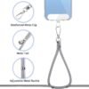 CACOE Phone Lanyard 2 Pcs-1 Pcs Adjustable Neck Strap,1 Pcs Wrist Strap,2 Pcs Pads,Universal Crossbody Multifuctional Cell Phone Lanyards Compatible with Most Smartphones(Gray)
