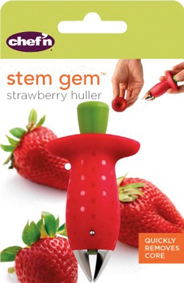 Chef'n Original Stem Gem Strawberry Huller, Red/Green -