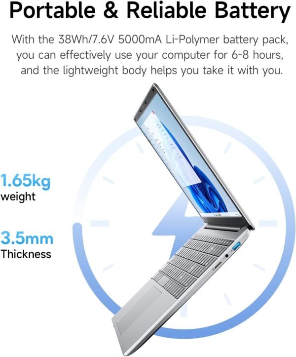 jumper Laptop, 12GB RAM 640GB Storage, 5305U Processor, Office 365-1 Year, 15.6 Inch Computer, FHD IPS Screen, 38Wh Battery, 2 Stereo Speakers, USB3.0 * 2, Type-C, WiFi-5.
