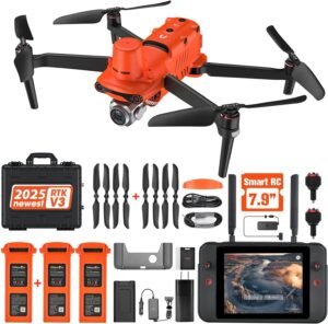 Autel Robotics EVO II PRO RTK V3, Real-time Centimeter-Level Positioning, Remote ID, S-ony 1'' 6K/30fps HDR Camera, GNSS Base Station & PPK Support, 38 Minutes, 15KM Transmission, for Mapping/Photogrammetry/Urban Planning/Searching