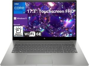 HP Envy 17 Laptop, 17.3" FHD Touchscreen Display,Intel i7-1355U Processor, 32GB RAM 1TB SSD, NVIDIA GeForce RTX 3050, Backlit Keyboard, Wi-Fi 6E, Bluetooth 5.3, Windows 11 Home, Silver