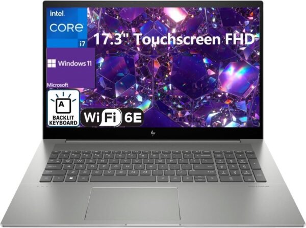 HP Envy 17 Laptop, 17.3" FHD Touchscreen Display,Intel i7-1355U Processor, 32GB RAM 1TB SSD, NVIDIA GeForce RTX 3050, Backlit Keyboard, Wi-Fi 6E, Bluetooth 5.3, Windows 11 Home, Silver