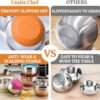 Umite Chef Mixing Bowls with Airtight Lids, 6 Piece Stainless Steel Metal Bowls, Measurement Marks & Colorful Non-Slip Bottoms Size 7, 3.5, 2.5, 2.0,1.5, 1QT, Great for Mixing & Serving