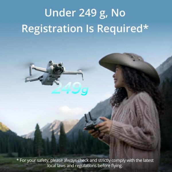 DJI Mini 4 Pro Quadcopter Drone with 128GB Card- Lightweight and Foldable Mini Camera Drone with 4K HDR Video, True Vertical Shooting, Obstacle Sensing and Intelligent Features (2 Items)