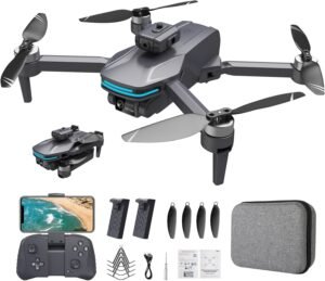 Foldable Drone with 1080P Electrically Adjustable Dual Camera for Beginner, Brushless RC Quadcopter with Altitude Hold, Carring Case, Headless Mode, One Key Take Off/Land, Obstacle Avoidance
