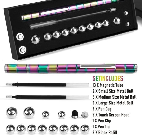 71EctMqnqaL._AC_SL1500_.jpg LARAH Color Fidget Pen Toy, Sensory Tool EDC Fidgeting Game for Adults, Cool Gadget Best for Stress and Anxiety Relief and Kill Time,Novelty Gifts for Teen and Adults