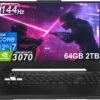 ASUS TUF Dash F15 Gaming Laptop (15.6" 144Hz, Geforce RTX 3070 8GB (Beat RTX 4060), 64GB DDR5 RAM, 2TB PCle SSD, Intel 12th Gen i7-12650H), Thunderbolt 4, Backlit KB, IST Hub, Win 11 Home, Black