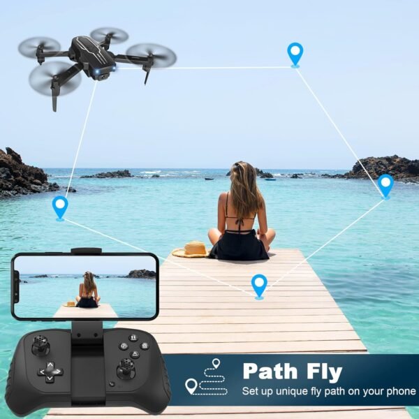 Mini Drone with Camera for Adults Youth - 1080P HD FPV Camera Drones with 90° Adjustable Lens, Gestures Selfie, One Key Start, 360° Flips, Toys Gifts RC Quadcopter for Boys Girls with 2 Batteries