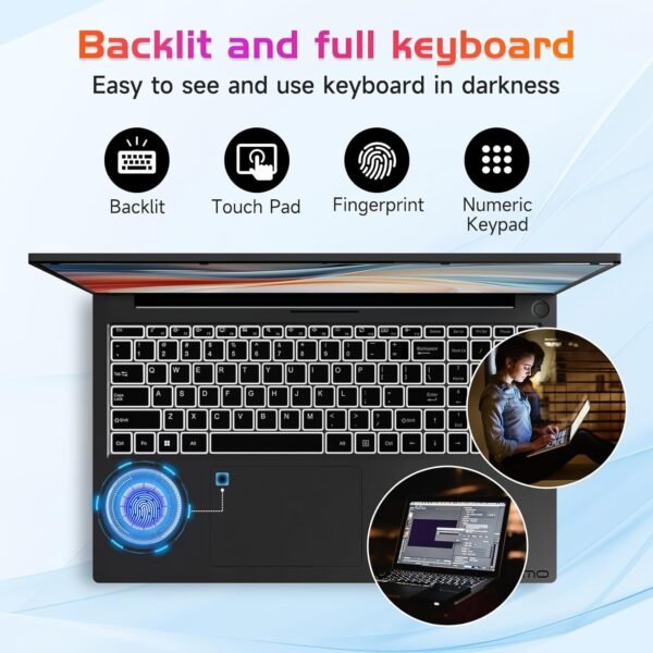 17.3" FHD-Laptop Business-Laptop, 32GB RAM 1TB SSD Intel 6 Cores i3-1215U(Beat i5-1135G7) Backlit Keyboard WiFi 6 BT5.2 Windows 11 Laptop 54Wh Battery Webcam 65W Type-C Fingerprint Numpad