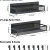 Magnetic Spice Rack for Refrigerator, 4 Pack Magnetic Shelf, Fridge Magnet Organizer with Moveable 8 Hooks, Magnetic Fridge Shelf for Kitchen Organization and Storage (4 Pack)