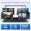 17.3" FHD-Laptop Business-Laptop, 32GB RAM 1TB SSD Intel 6 Cores i3-1215U(Beat i5-1135G7) Backlit Keyboard WiFi 6 BT5.2 Windows 11 Laptop 54Wh Battery Webcam 65W Type-C Fingerprint Numpad