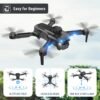 4K Drones with Camera for Kids,Drones for Adults with Emergency Stop, Headless Mode, 360° Flips, Carrying Case & 2 Batteries,Wireless RC Toys for Boys Girls
