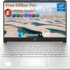 HP 14 Inch Laptop Student Business, with Office Lifetime License & Windows 11 Pro, Intel Dual-Core N4120, 16GB RAM, 384GB Storage(128GB eMMC+256GB MSD), Ultra Light, Webcam, WiFi, Accessories